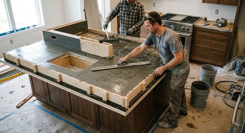 Concrete Countertop Pouring in Sonoma County, CA