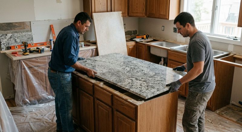 Granite Slab Installation in Marin County, CA