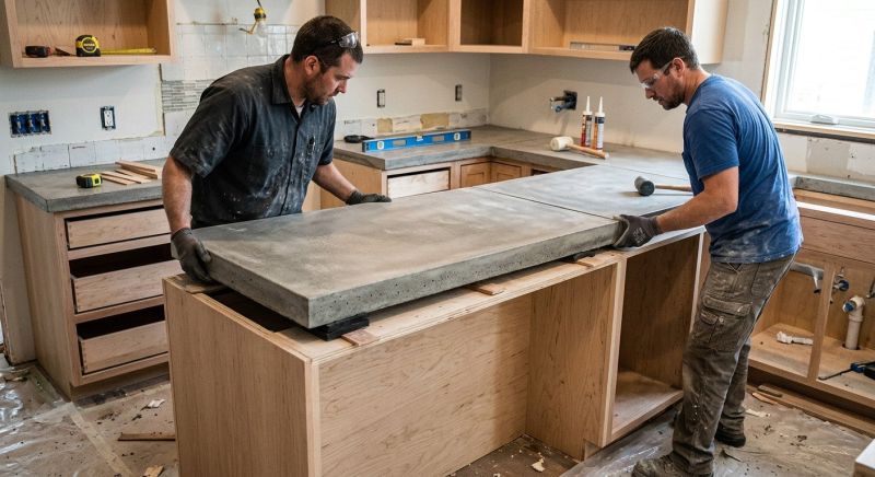 Poured Countertop Installation in Santa Rosa, CA